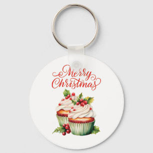Chaveiro Holly Berry Cupcake de Natal