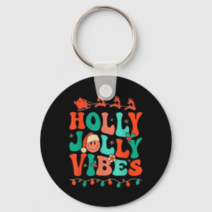 Chaveiro Holly Retro Groovy Natal Jolly Vibes Papais noeis 