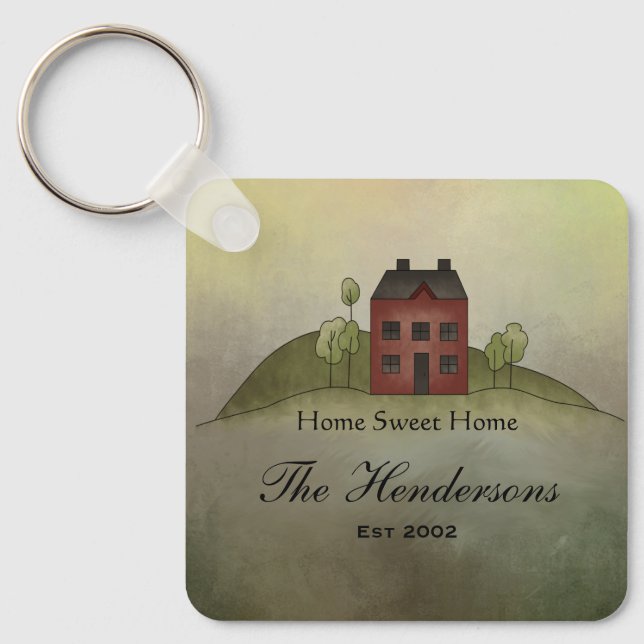 Chaveiro Home Sweet Home Personalizado Name Key Chain (Frente)