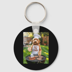 Chaveiro Homem Churrasco Barbecue Acaricie O Cão Que Cozinh