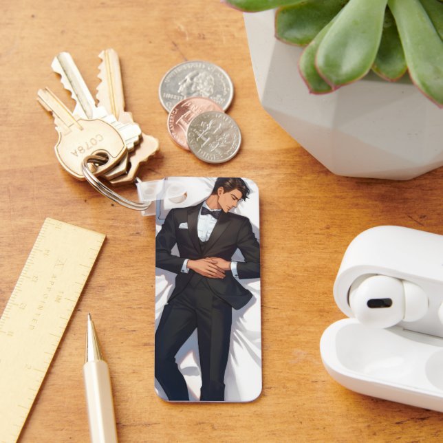 Chaveiro Homem de Anime Elegante Dormindo (Mesa)