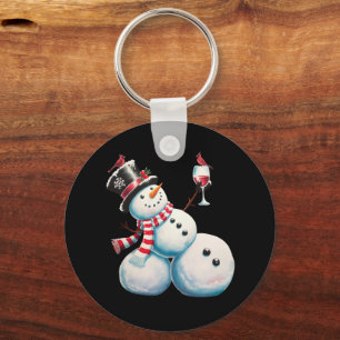 Chaveiro Homem de Neve Com Vinho Natal Presente de Natal Di