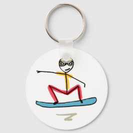 Chaveiro Homem de Neve no Snowboard