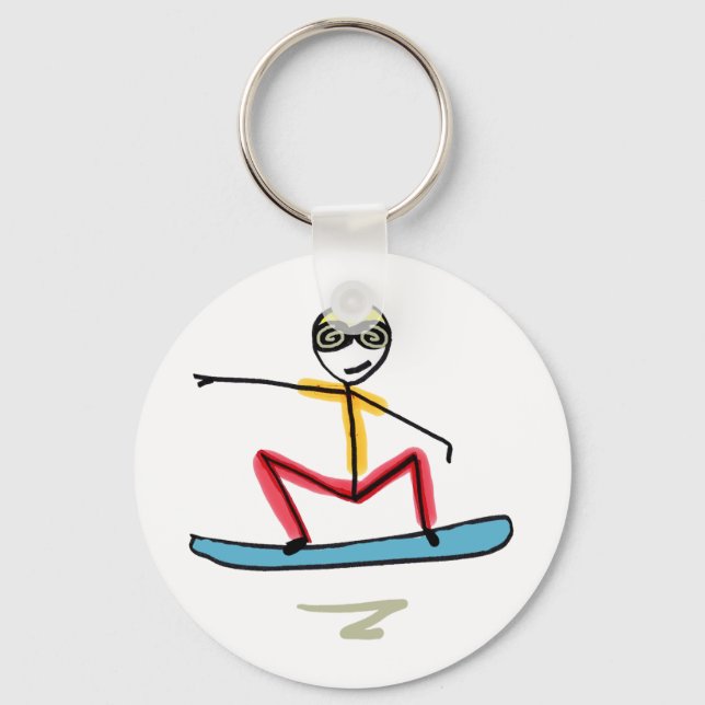 Chaveiro Homem de Neve no Snowboard (Frente)