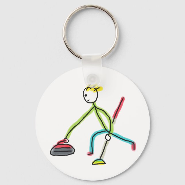 Chaveiro Homem do Curling (Frente)