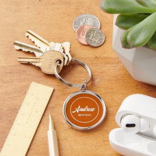 Chaveiro Homem-Melhor Casamento Personalizado Laranja Queim