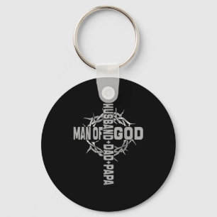 Chaveiro Homem Minimalista Deus Religioso Cruz Cristã
