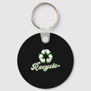Chaveiro Homem mulher e criança do dia da terra reciclagem