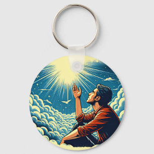 Chaveiro Homem olhando para o céu falando com o gOD