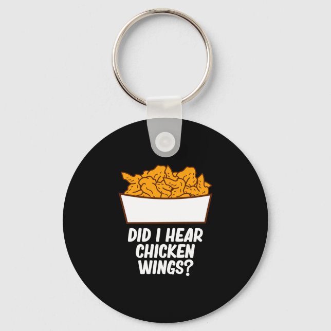 Chaveiro Homem ouvi asas de frango - amante de comida engra (Frente)