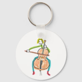 Chaveiro Homem-palito tocando violoncelo