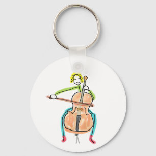 Chaveiro Homem-palito tocando violoncelo
