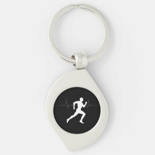 Chaveiro Homem Runners Silhouette HeartBeat Line