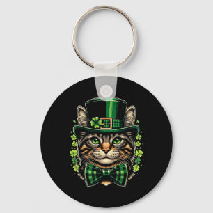 Chaveiro Homens de Dia de São Patrício Gato Mulheres Crianç