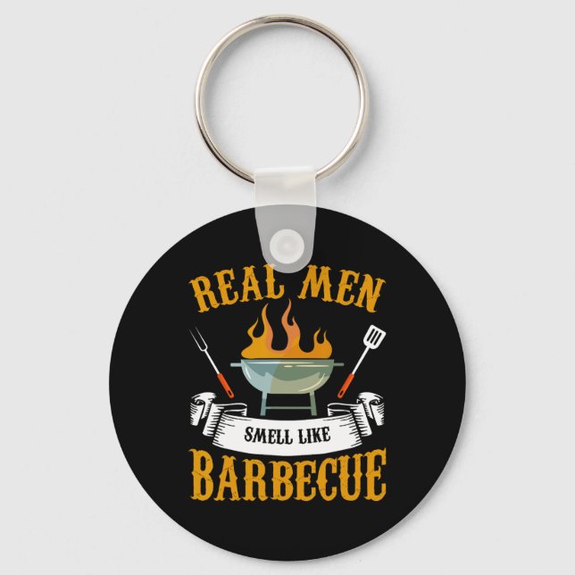 Chaveiro Homens de Verdade Cheiram como Churrasco Churrasqu (Frente)