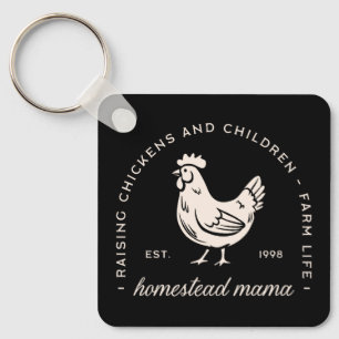 Chaveiro Homestead mãe criando galinhas e crianças engraçad