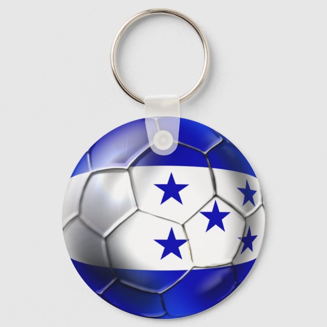 Chaveiro Honduras flag 5 estrelas bola de futebol futebol f (Frente)