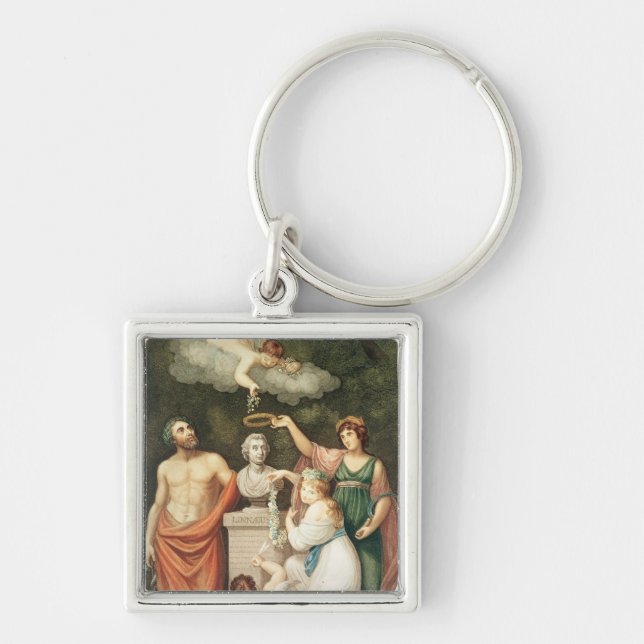 Chaveiro Honrando o busto de Linnaeus (Frente)