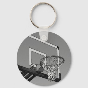 Chaveiro Hoop de basquete preto e branco