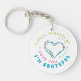 Chaveiro Ho'oponopono Healing Mantra - Azul Claro Espiritua