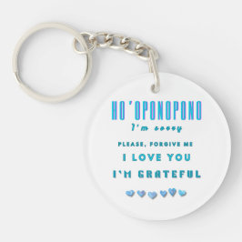 Chaveiro Ho'oponopono Healing Mantra - Azul Claro Espiritua