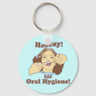 Chaveiro Hooray para a higiene oral retro