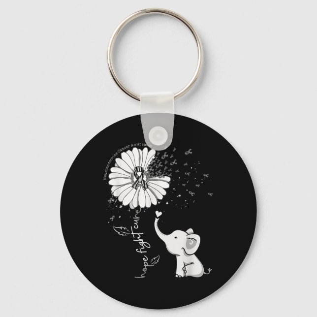 Chaveiro Hope Fight Cure Elephant Neuroendócrino Cancer Zeb (Frente)