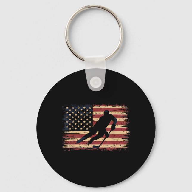 Chaveiro Hóquei da Bandeira Americana (Frente)