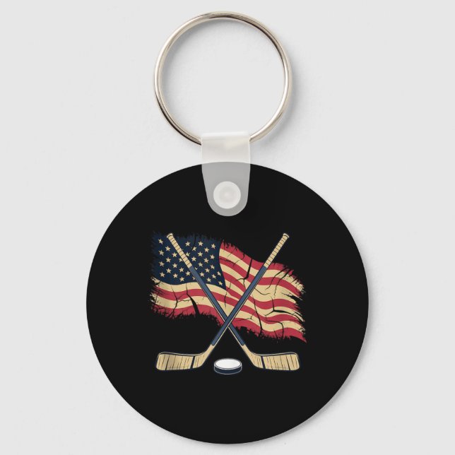 Chaveiro Hóquei da Bandeira Americana (Frente)
