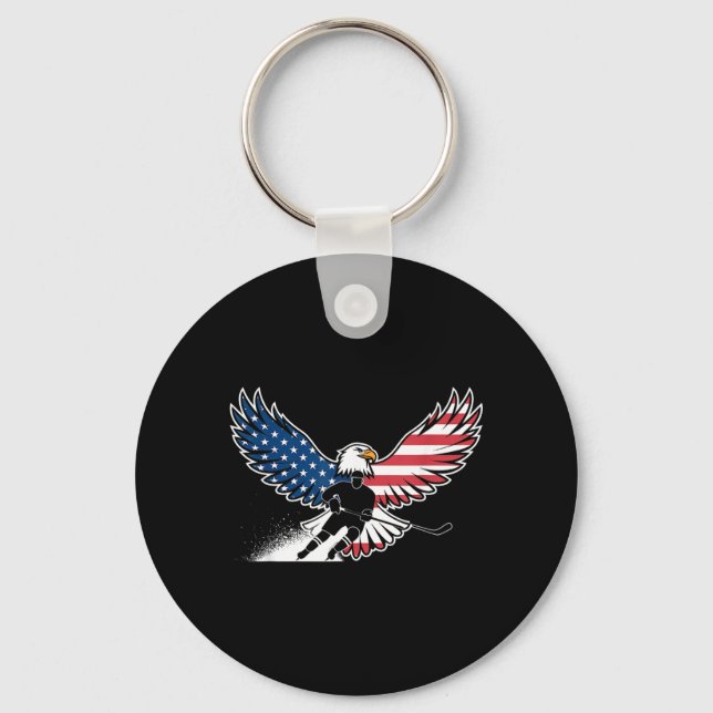 Chaveiro Hóquei da Bandeira Americana (Frente)