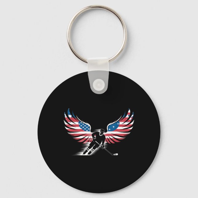 Chaveiro Hóquei da Bandeira Americana (Frente)
