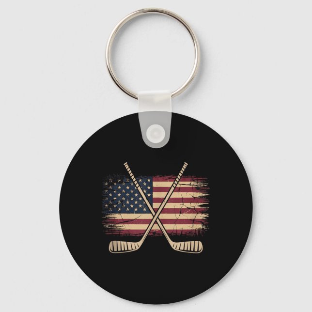 Chaveiro Hóquei da Bandeira Americana (Frente)
