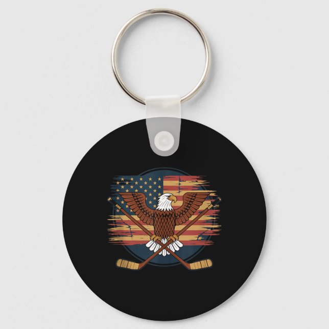 Chaveiro Hóquei da Bandeira Americana (Frente)