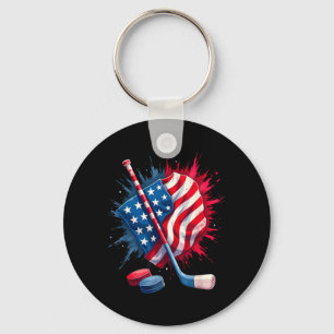 Chaveiro Hóquei no Gelo da Bandeira Americana