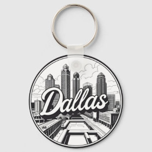Chaveiro Horizonte de Dallas Texas Preto e Branco
