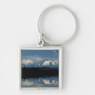 Chaveiro Horizonte do lago mirror com floresta & as