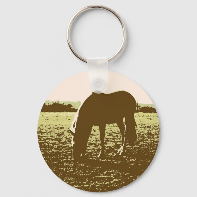 Chaveiro Horse Grazing Pop Art (Frente)