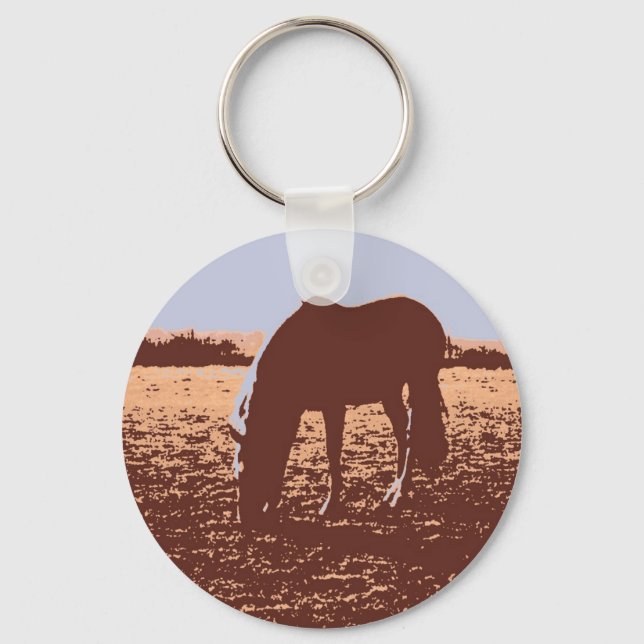 Chaveiro Horse Grazing Pop Art (Frente)