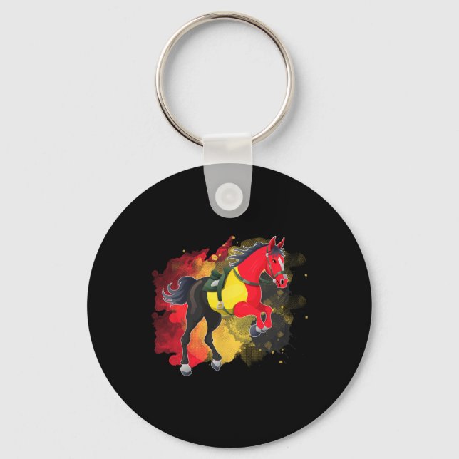 Chaveiro Horse Riding Belgium Flag (Frente)