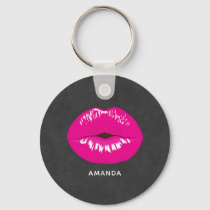 Chaveiro Hot Pink Lips Glamorous Illustration