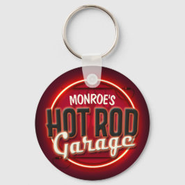Chaveiro Hot Rod Flames Nome Personalizado Garagem Personal