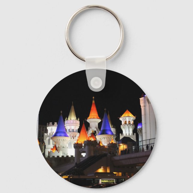 Chaveiro Hotel Castle Las Vegas Jogando Vegas Colorida (Frente)