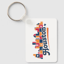 Chaveiro Houston Skyline Patchwork, Texas