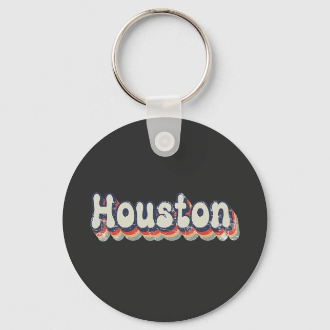 Chaveiro Houston Texas Chrome City Classic Art (Frente)