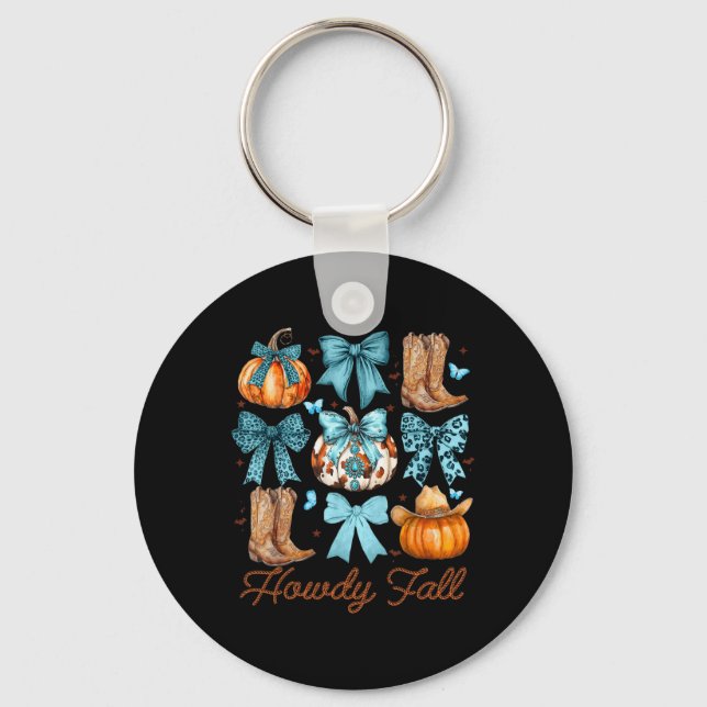 Chaveiro Howdy Fall Western Pumpkin Coquette Arco Pumpkin (Frente)