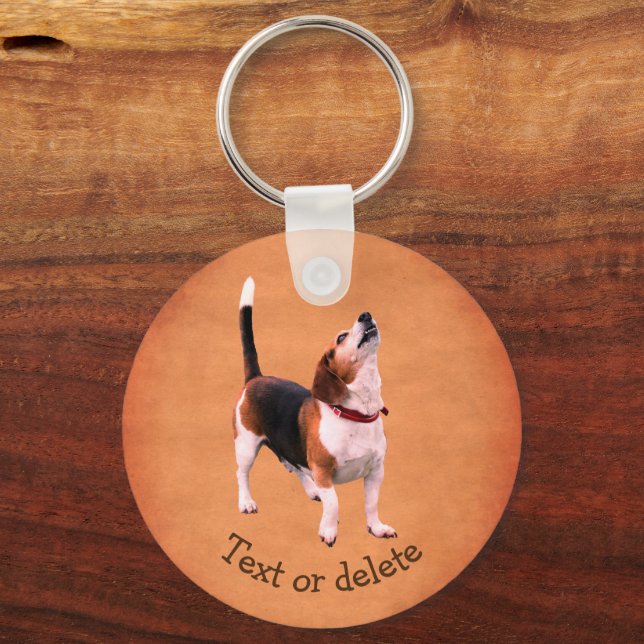 Chaveiro Howling Beagle Dog Cute Personalizado (Frente)
