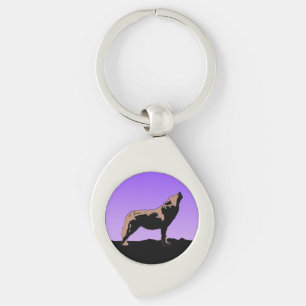 Chaveiro Howling Wolf at Sunset - Arte original sobre a vid