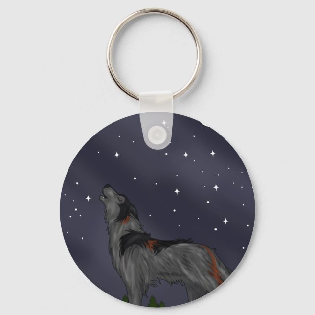 Chaveiro Howling Wolf (Cinza) (Frente)