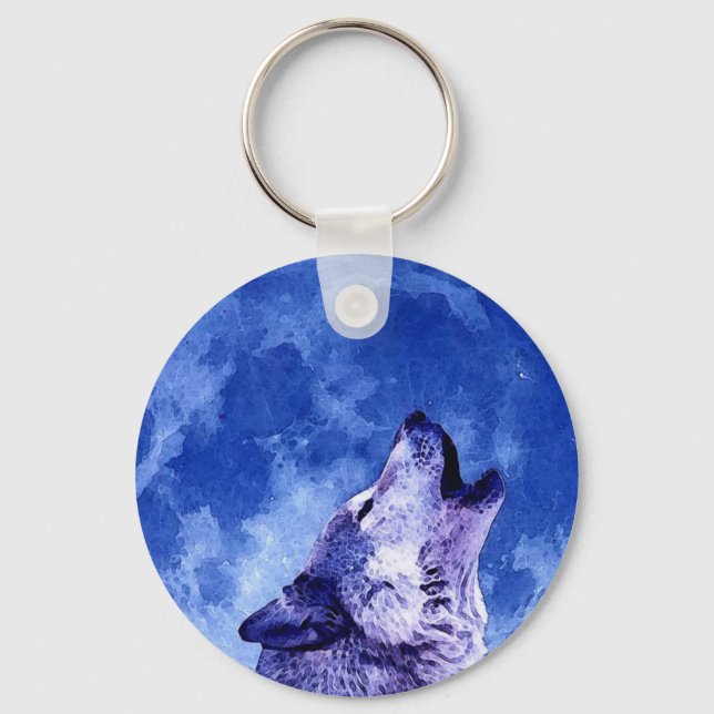 Chaveiro Howling Wolf na Lua (Frente)