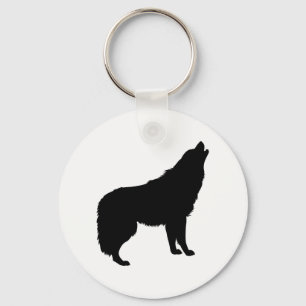 Chaveiro Howling Wolf Silhouette